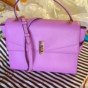Luxury Bag + Wallet Set Satchel New Purse Shoulder Bag Rare Lilac Orchid